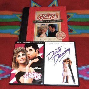 Lot Grease 40th Anniversary DVD + Director's Notebook + Dirty Dancing DVD